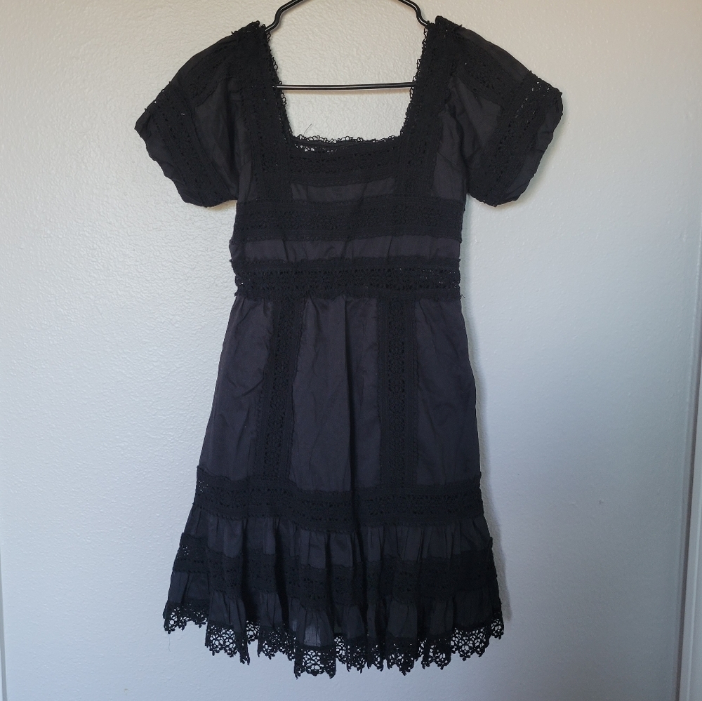 Victoria secret crochet black dress